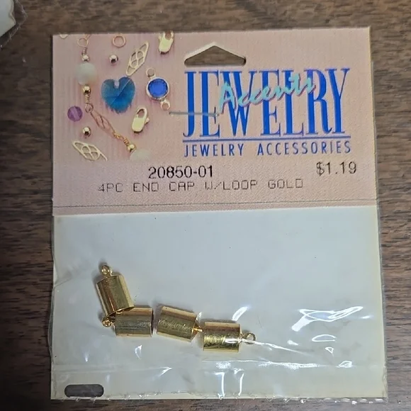 Gold Toned End Caps with Loops (16 Packs) - Picture 4 of 8